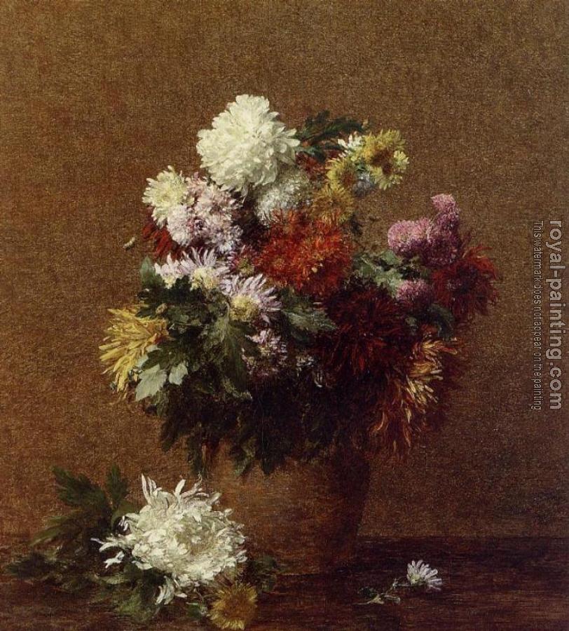 Henri Fantin-Latour : Large Bouquet of Chrysanthemums II